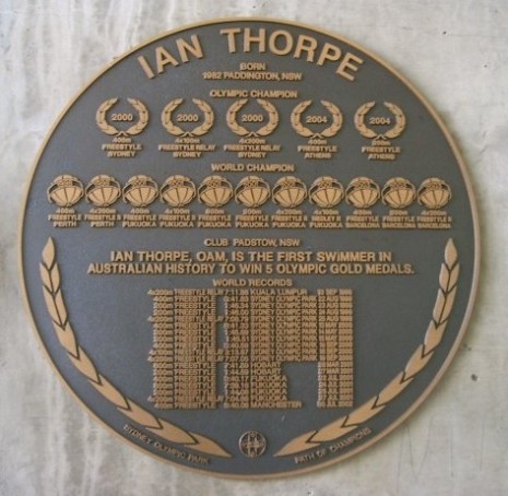 Ian Thorpe - CC-edwin11_79  Plaque Olympic Parc Sydney Acquatic Centre