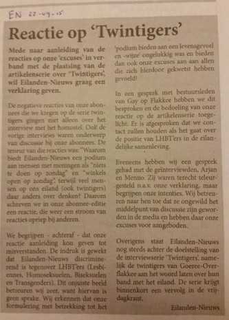 Eilanden Nieuws - reactie 22 september 2015 voor website