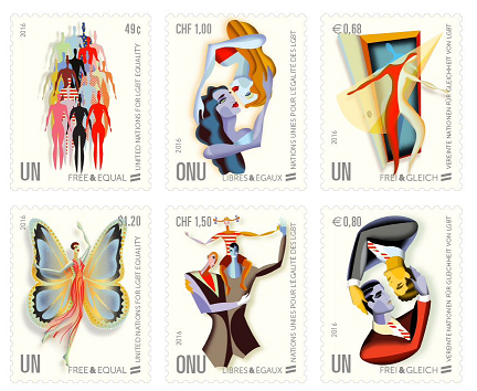 UN Stamps VN Postzegels - LGBT Free & Equal 2016 B1