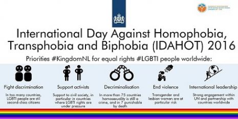 IDAHOT 2016 - prioriteiten Nederlandse regering voor gelijke rechten LHBT's wereldwijd KLEIN