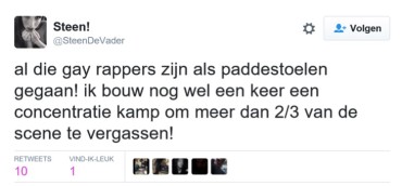 Rapper Steen - homofobe tweet