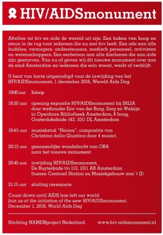 aidsmonument-amsterdam-programma-onthulling-1-december-2016